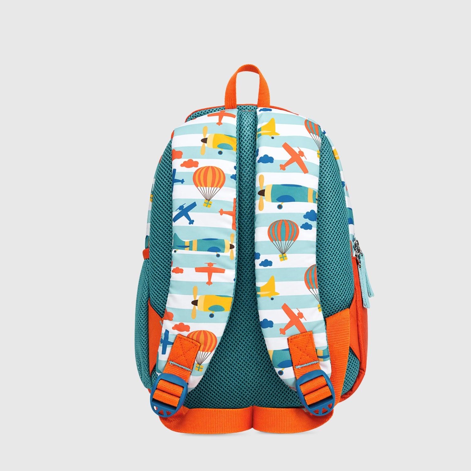 Packster SMALL TEAL PARACHUTE 9L Toddler Backpack | Parachute Print Kids School Bag | Water-Resistant | Padded Back | Front Utility Pocket | Bottle Holder | School bag for kids 2-5 Years