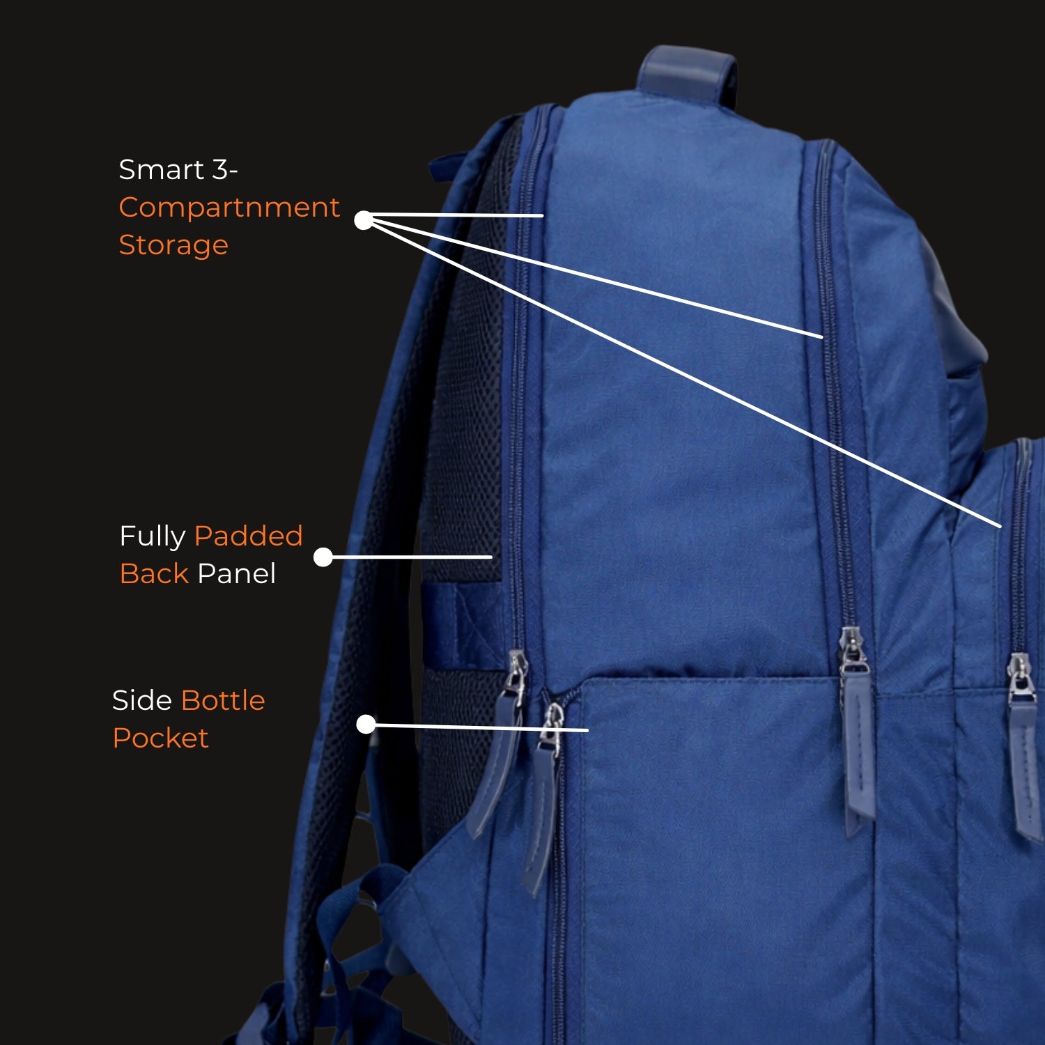 Navy Blue Laptop Backpack