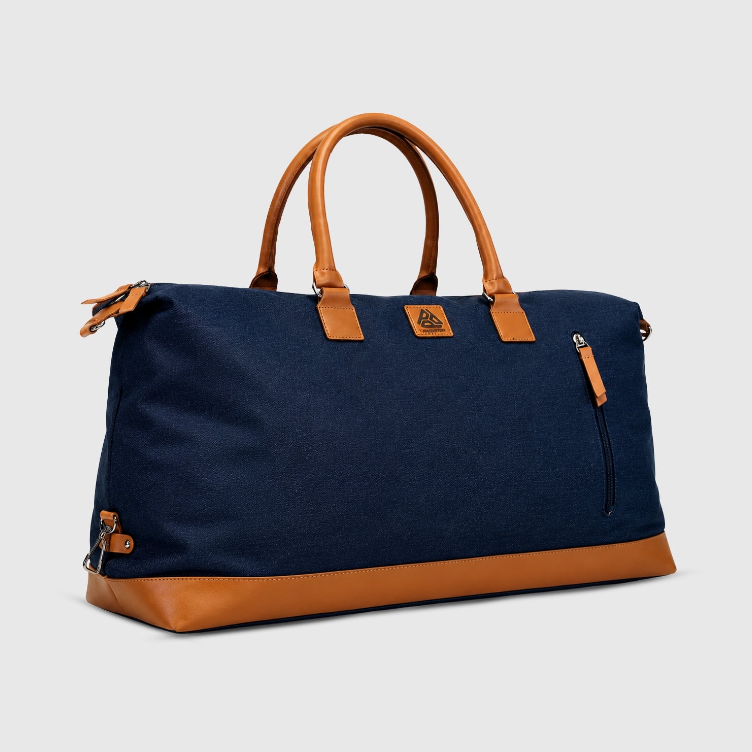  Navy + Tan Weekender Duffle Bag for Men