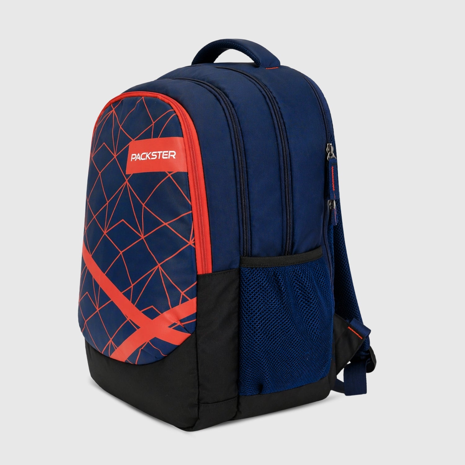 Anglar Navy 37L Backpack for Boys & Men | Triple Compartment College Travel Casual Bag | Water Resistant Backpack with Organizer & Bottle Holder