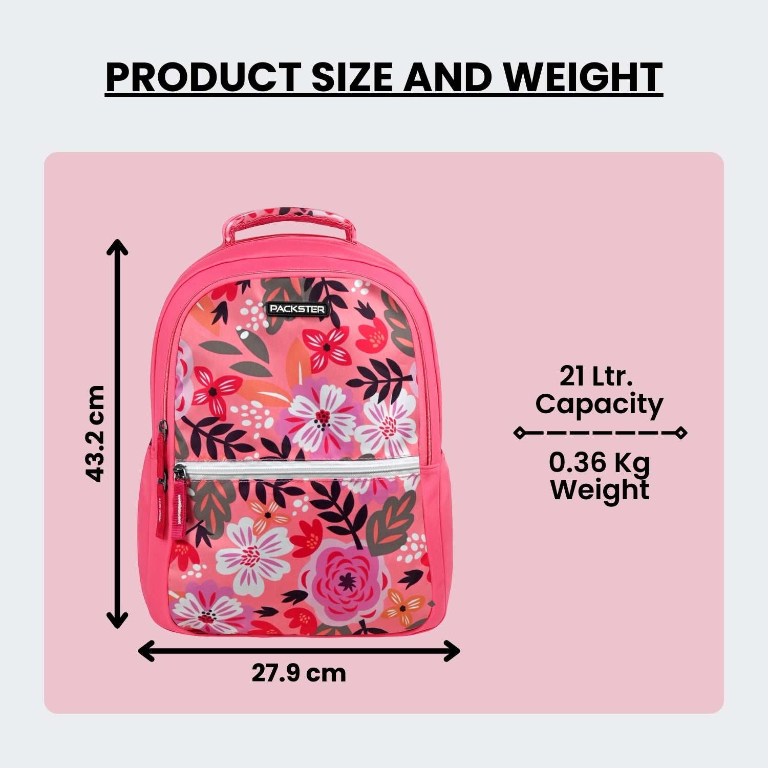 Bloom Pink 21L Girls School Backpack | Triple Compartment, Laptop Sleeve, Water-Resistant