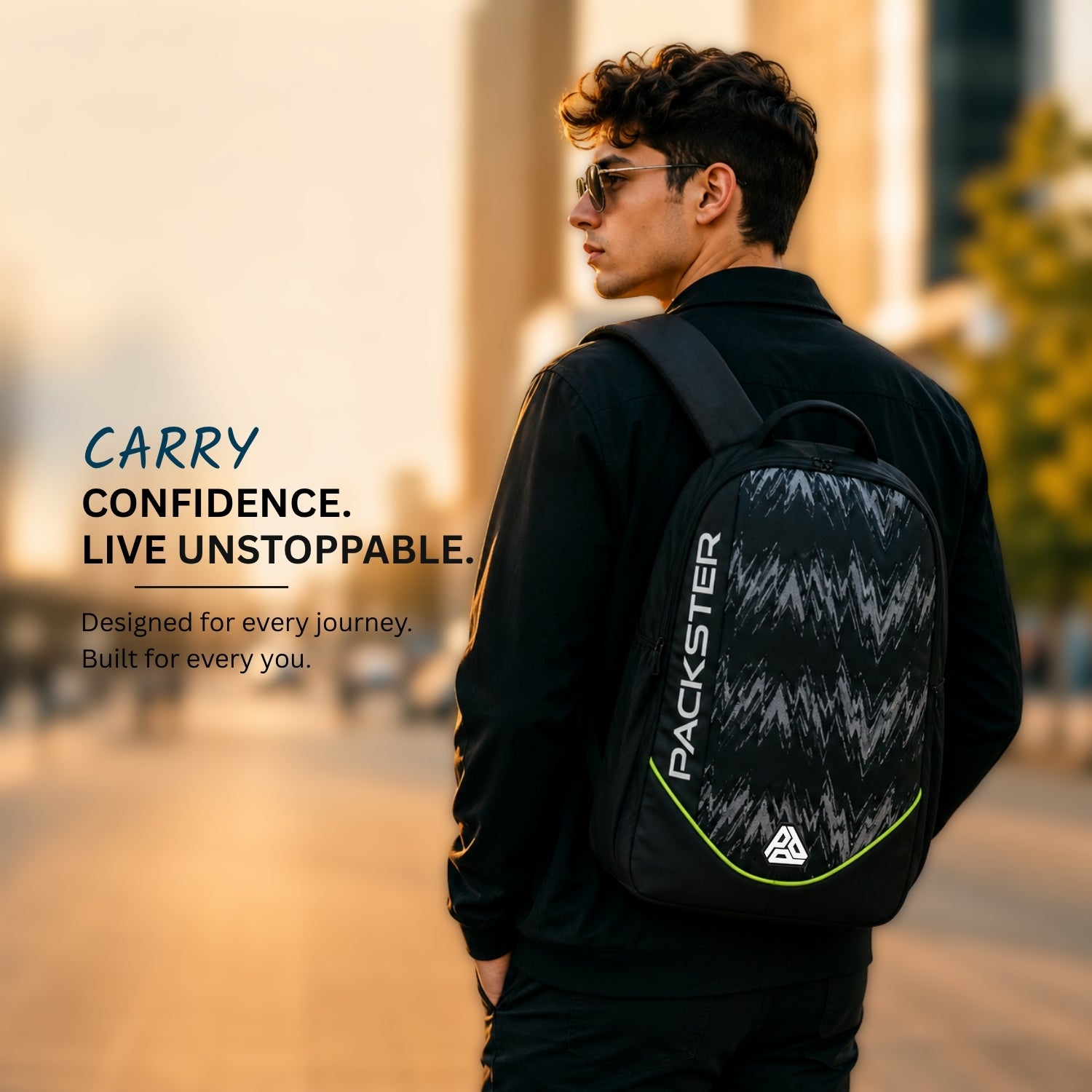 Packster Volt 27L Black Casual Backpack for Men & Women