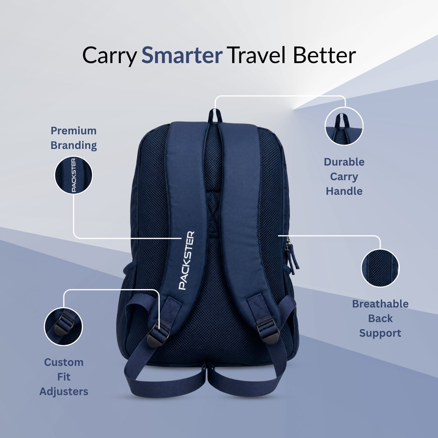 Navy Blue Backpack for Men