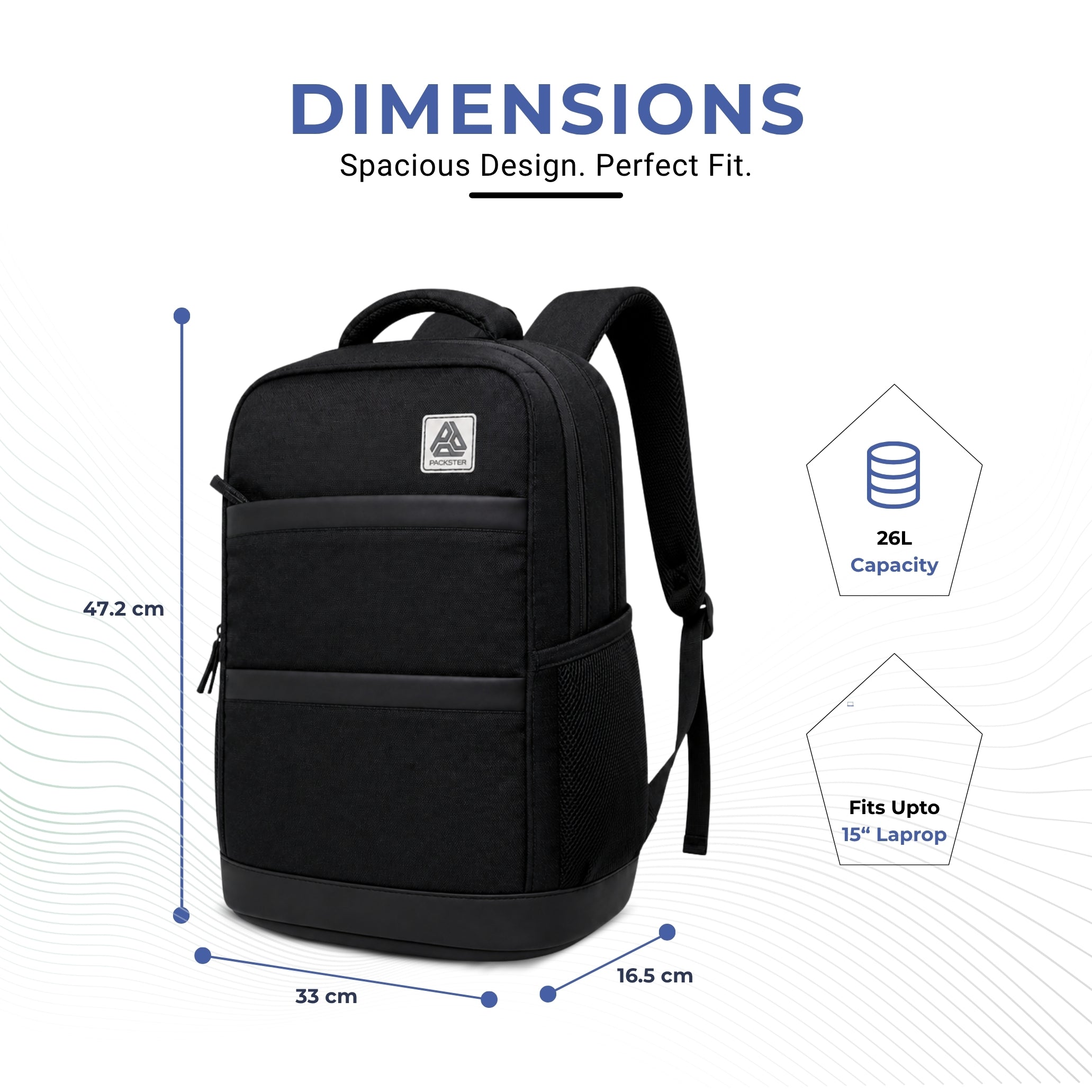 Black Office Backpack for Men