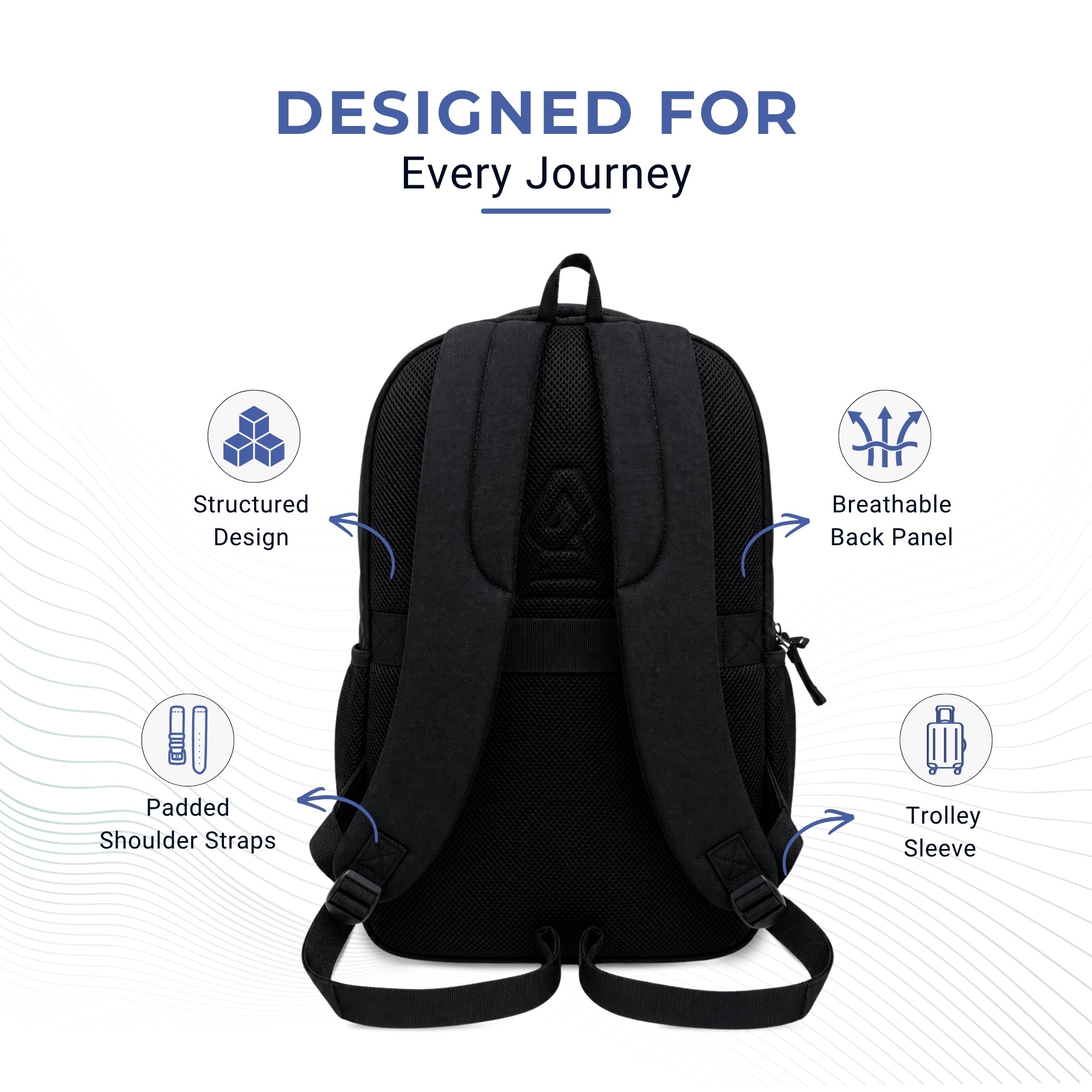 Packster Digi 26L Black Office Backpack for Men & Women