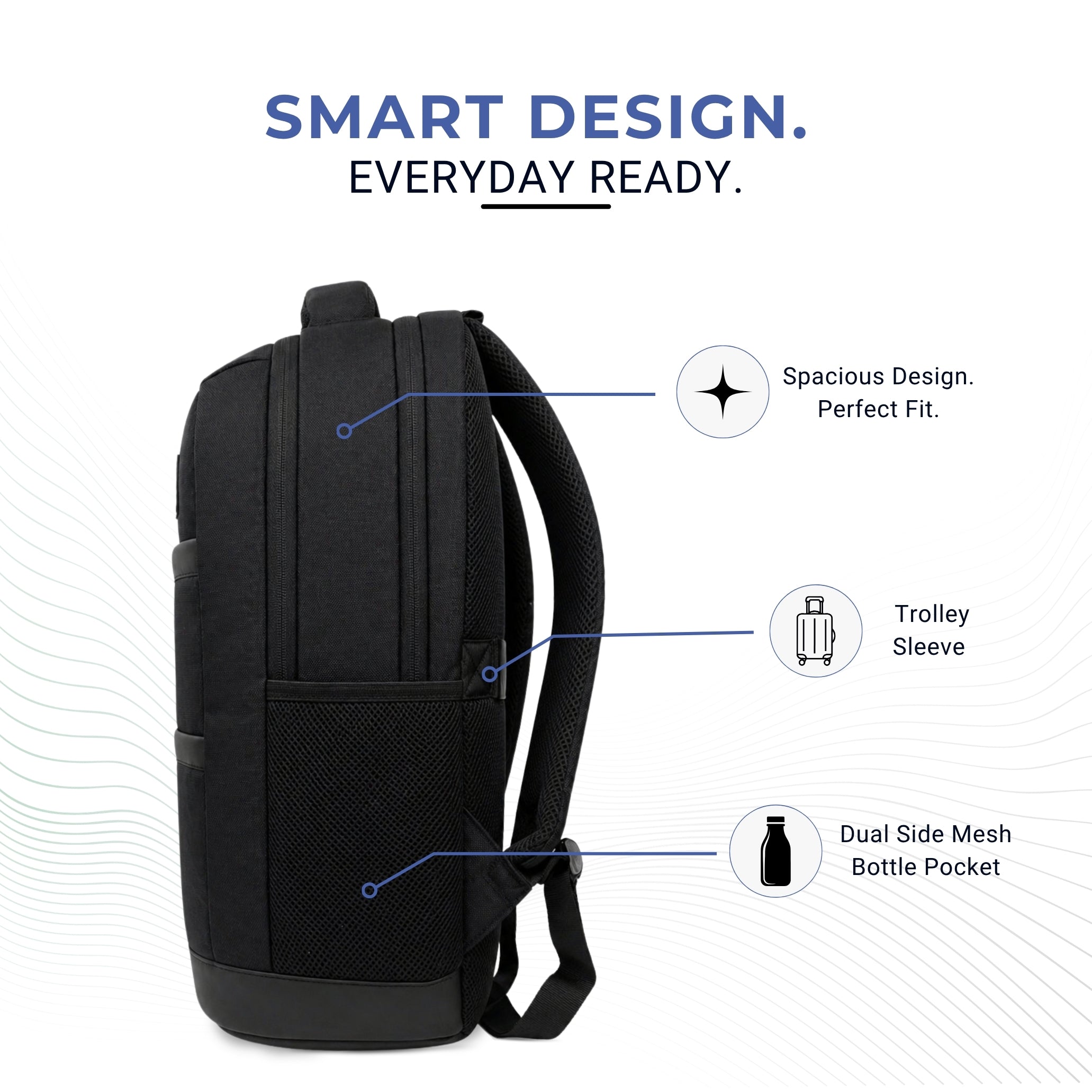 Black Office Backpack for Men