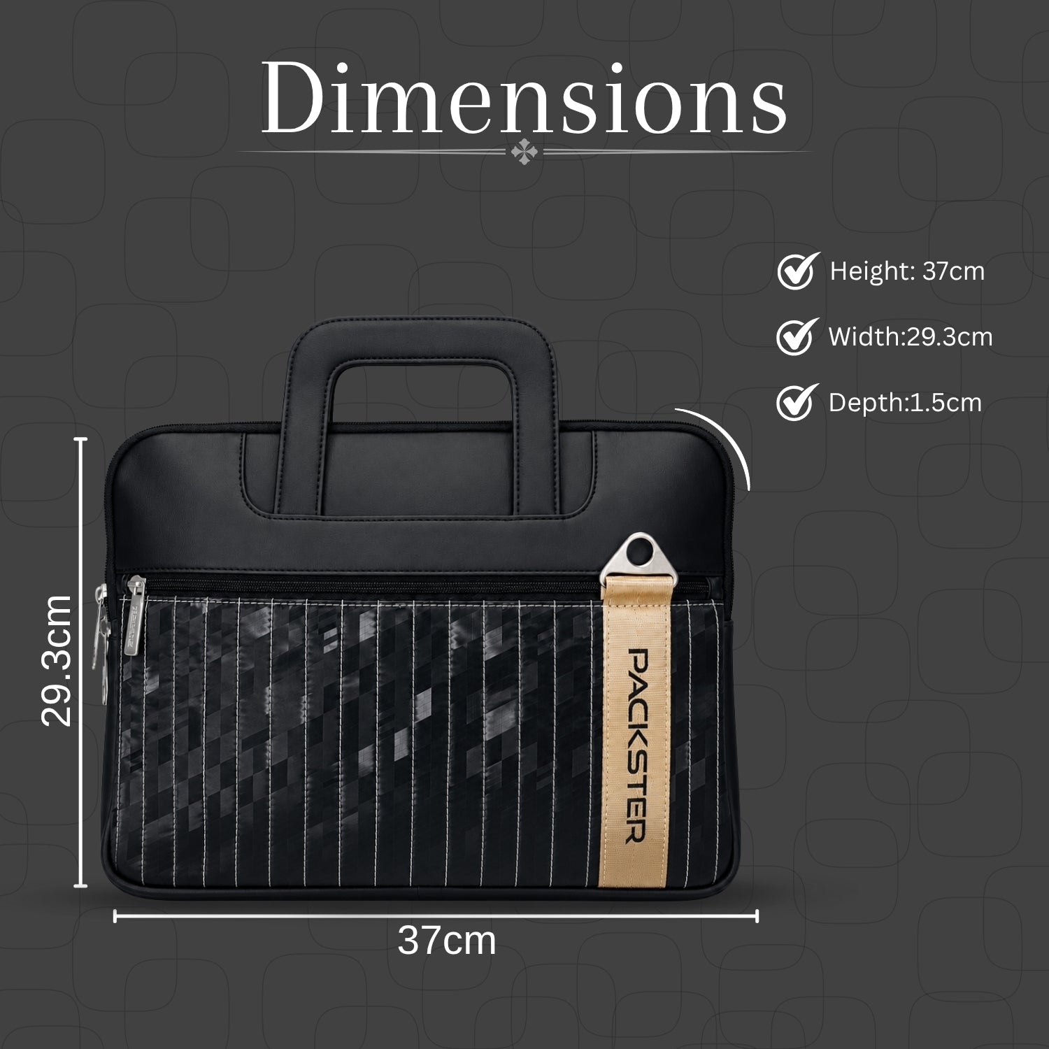 Packster KAIRO Black Laptop Sleeve for Men & Women