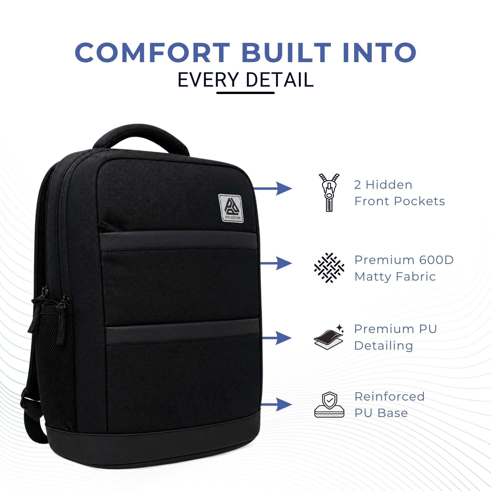Black Office Backpack for Men