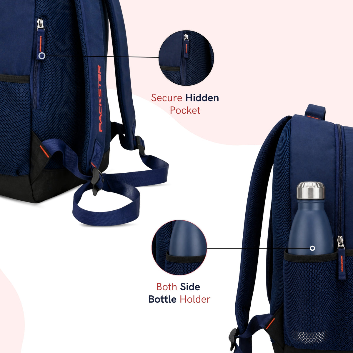 Navy Blue Backpack for Men and Boys