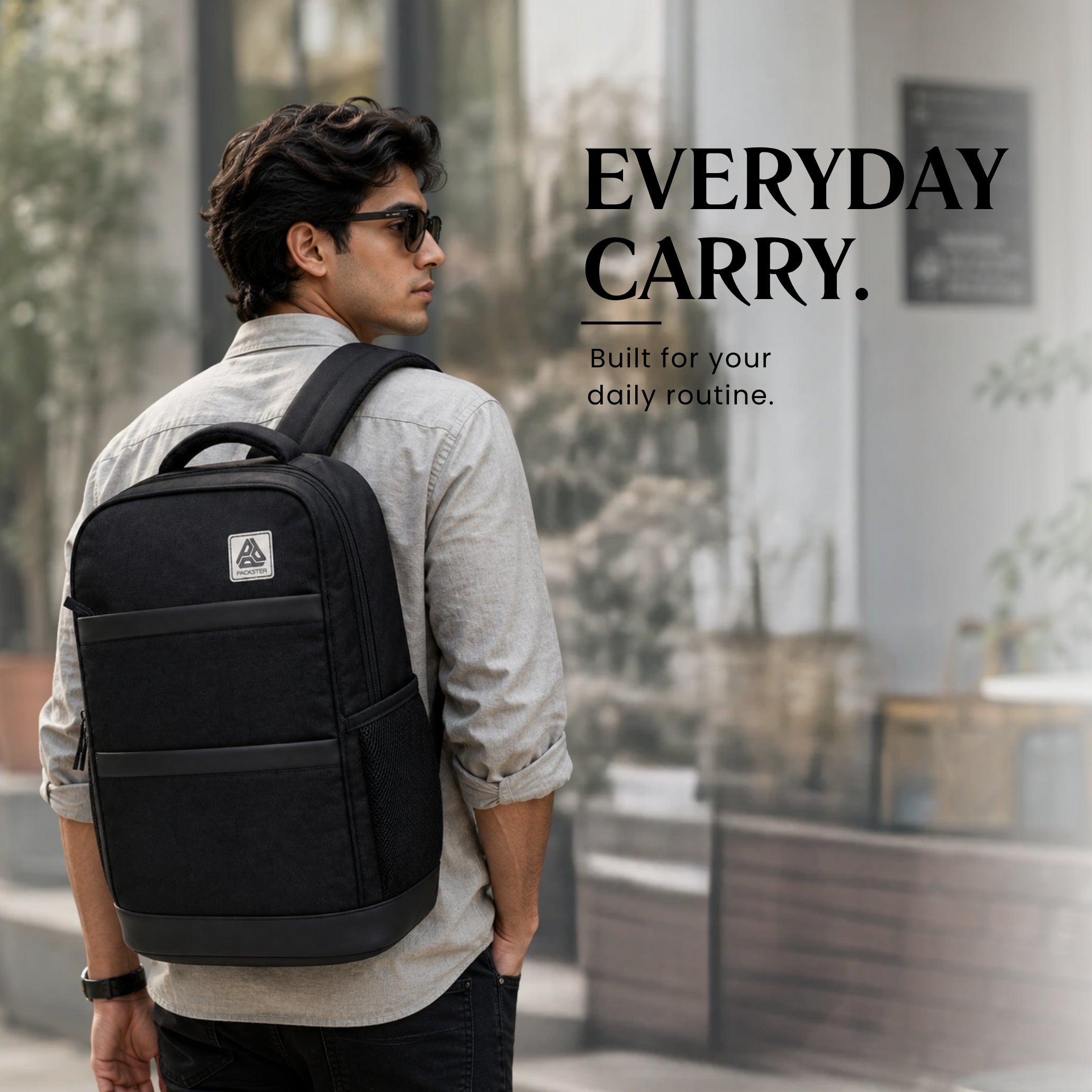 Black Office Backpack for Men