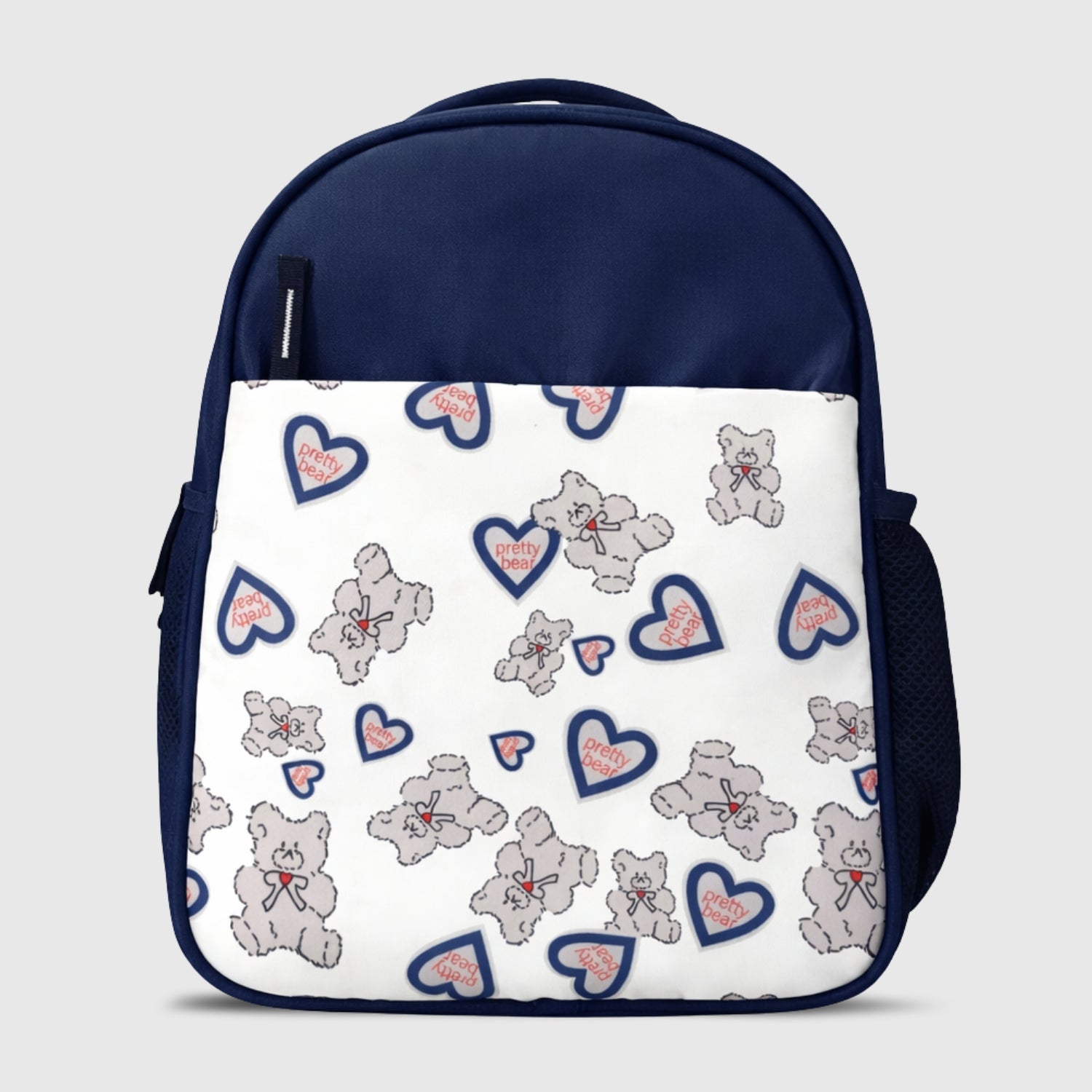Packster PRE-Bear Blue 9L Toddler Backpack | Knit Twill Polyester | Water-Resistant Kids School Bag | Padded Back | Bottle Holder | Adjustable Straps | School bag for kids 3-5 Years