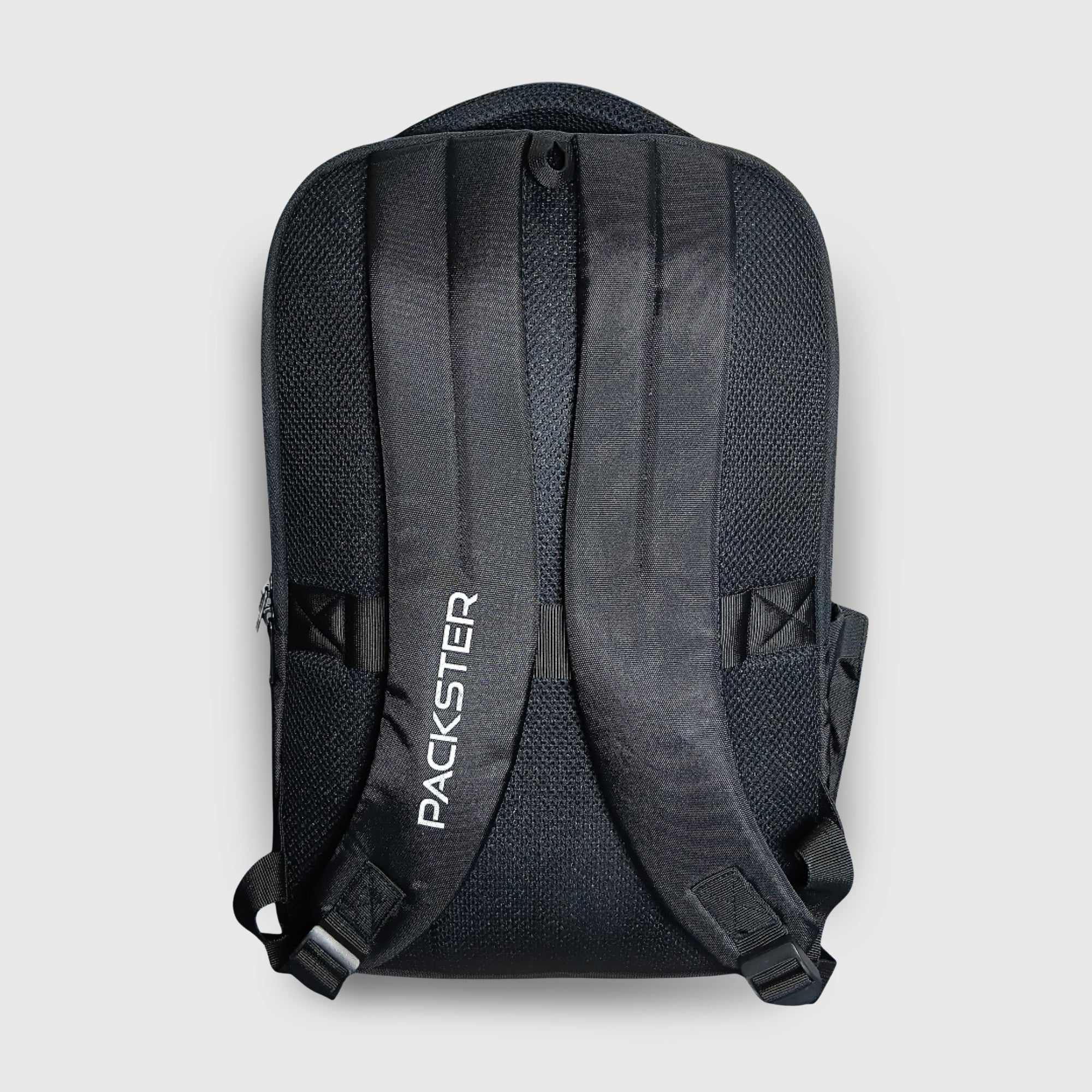 Packster Premium Matt Black Laptop Backpack – Travel, Triple Compartment, Padded Laptop Sleeve, Water-Resistant