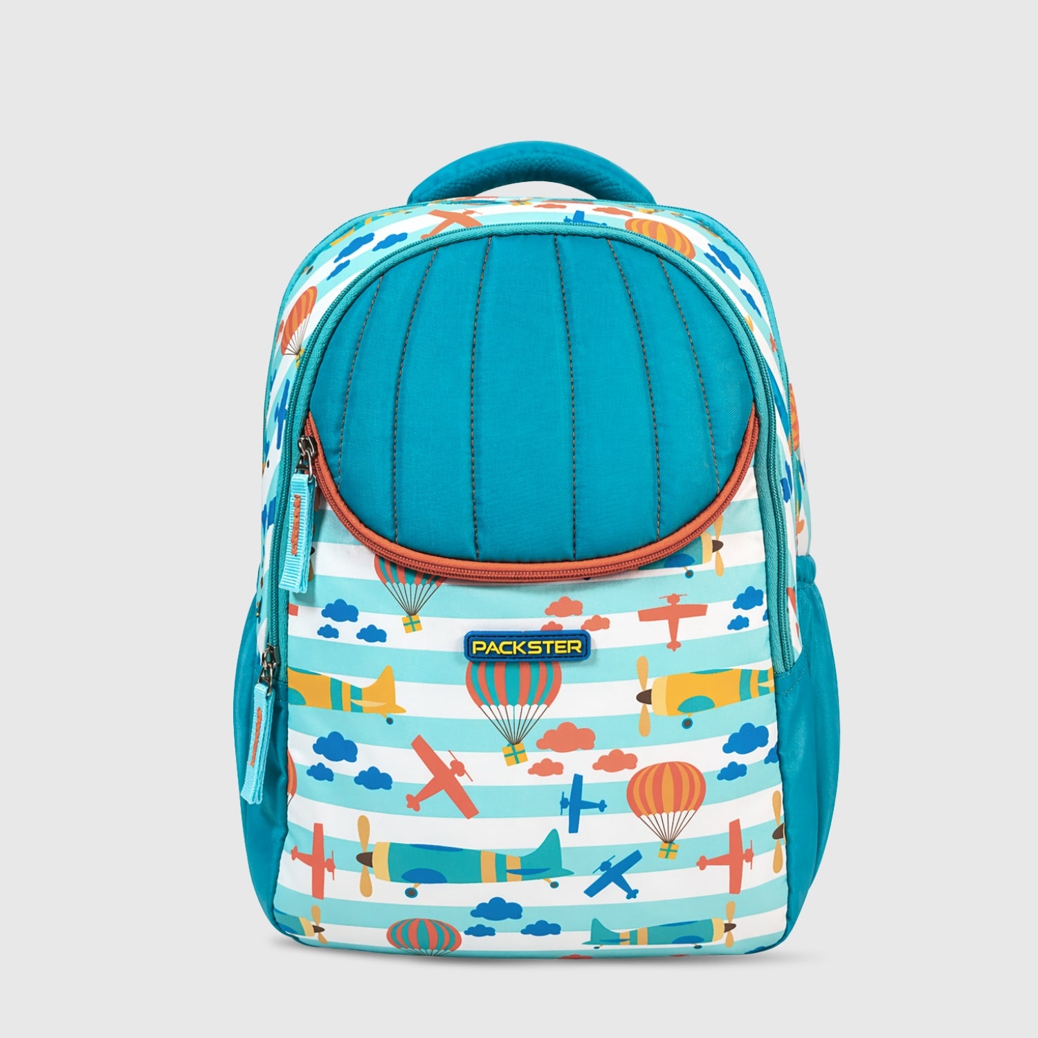 Packster MEDIUM-TEAL PARACHUTE 18L Toddler Backpack | Kids School Bag | Lightweight Water-Resistant | Bottle Holder | 4–7 Years