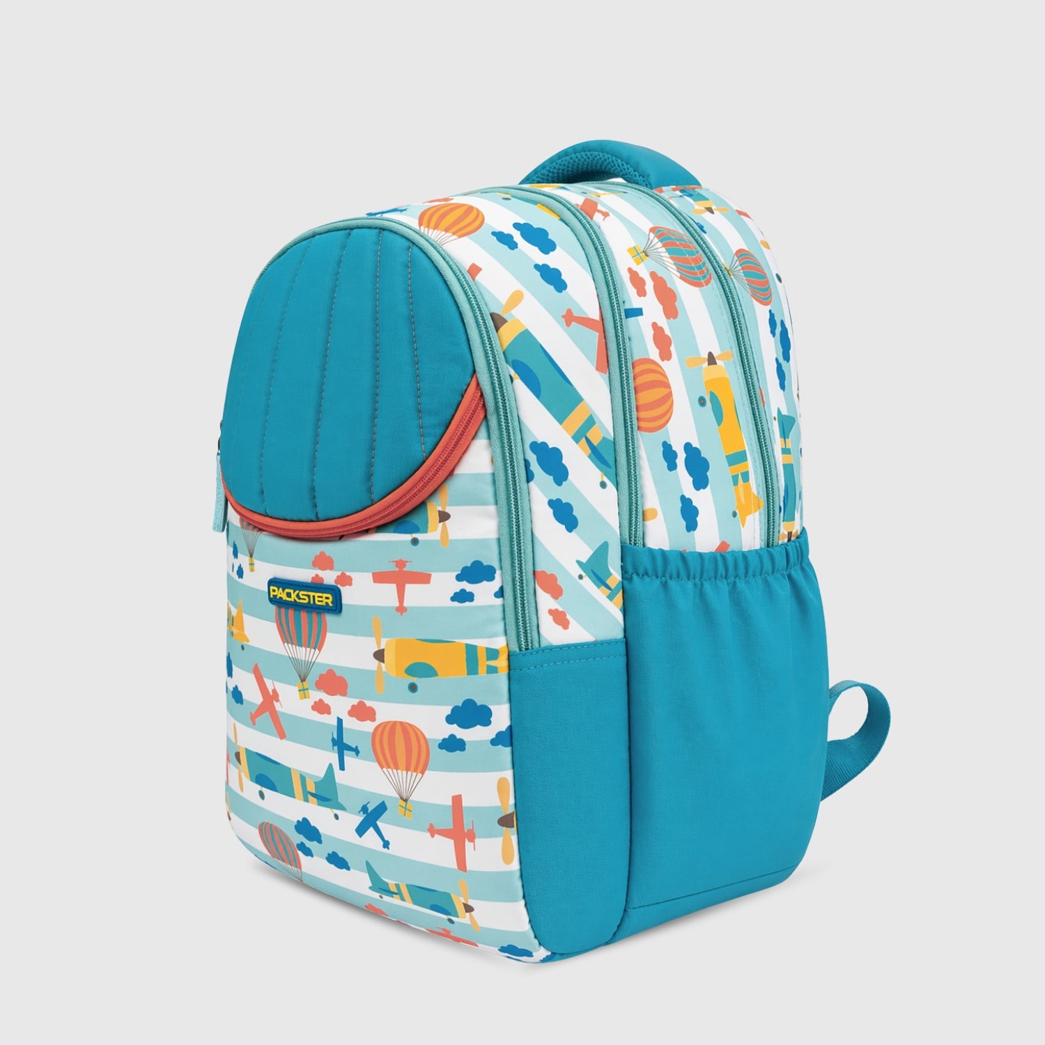 Packster MEDIUM-TEAL PARACHUTE 18L Toddler Backpack | Kids School Bag | Lightweight Water-Resistant | Bottle Holder | 4–7 Years