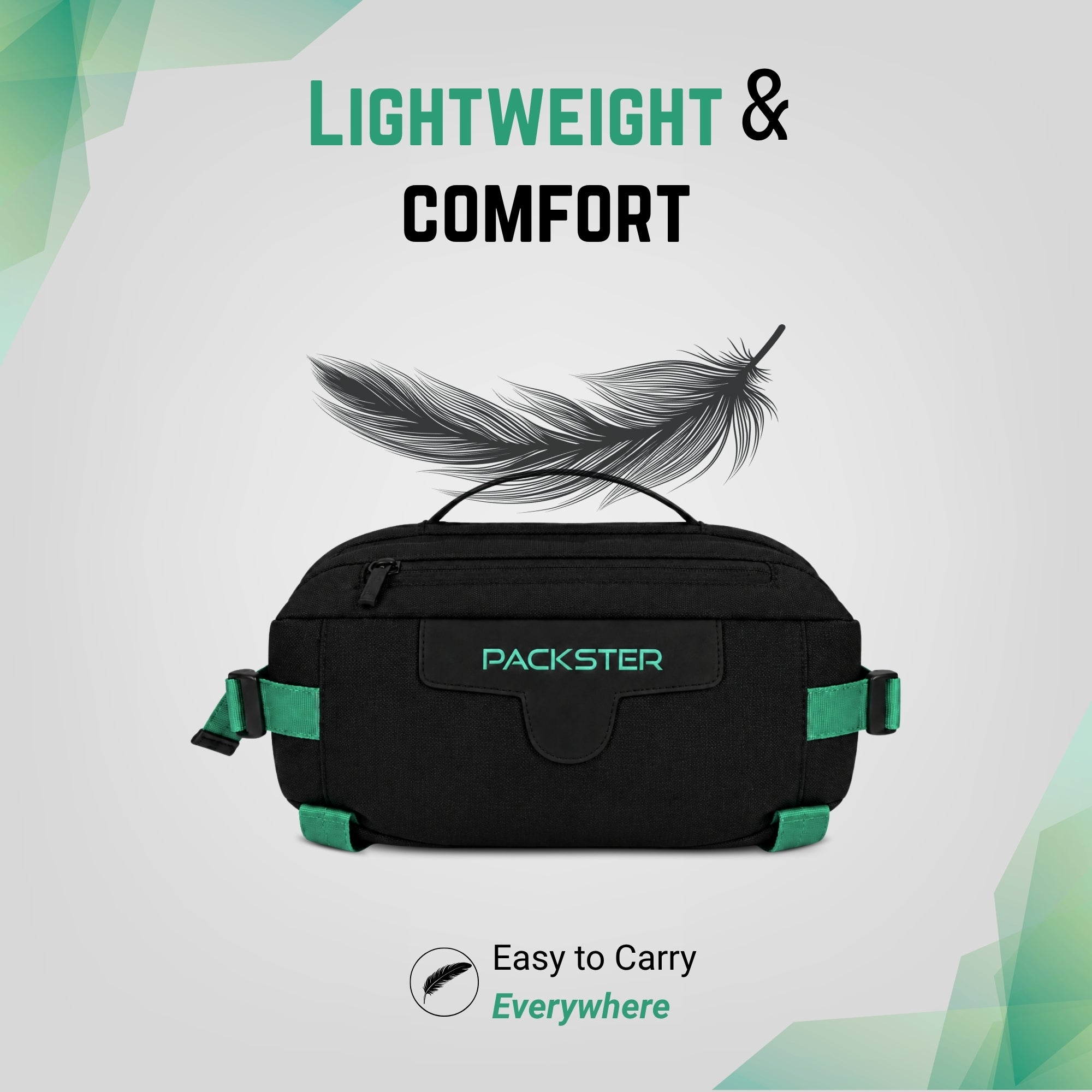 Black Waist Bag for Men &amp; Women