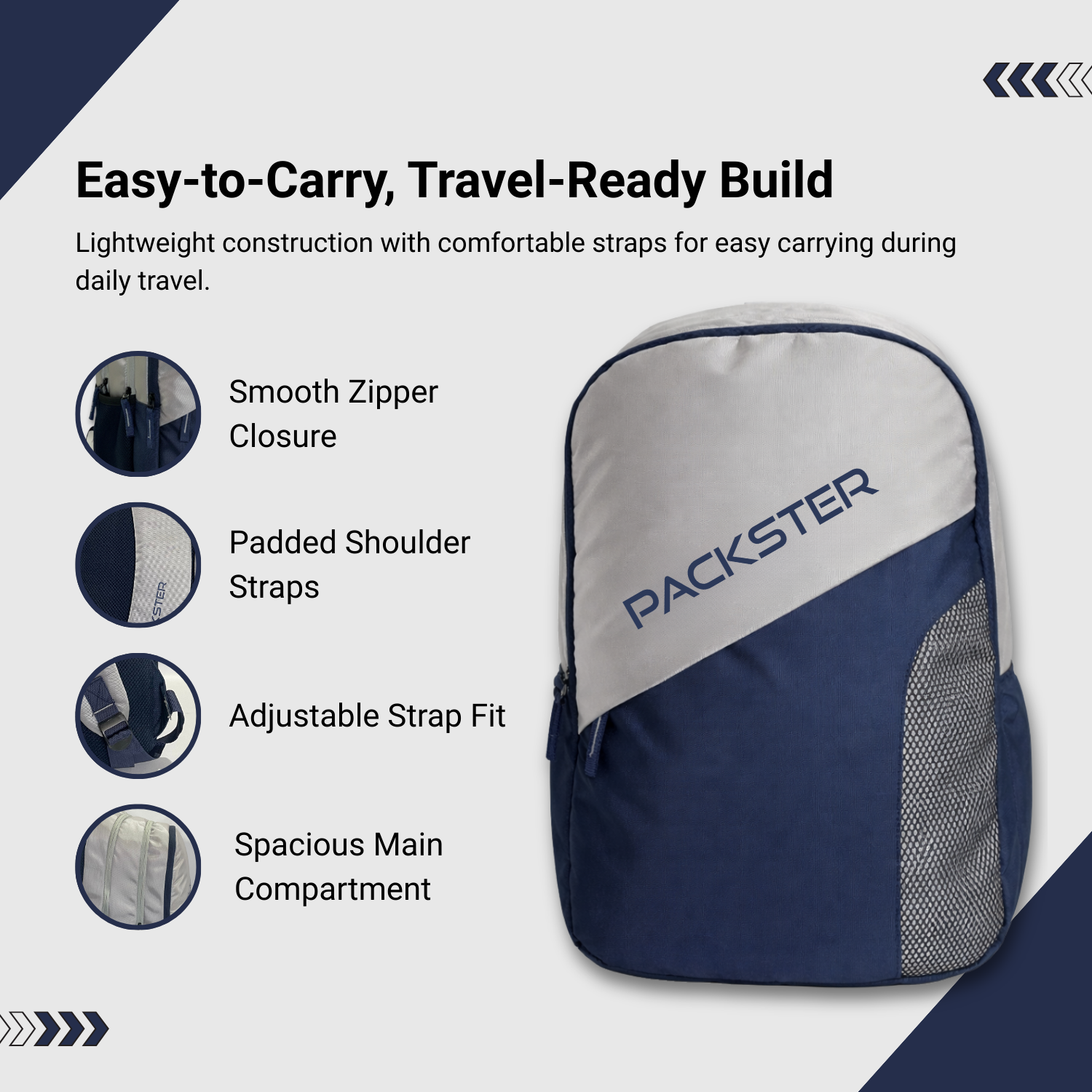 PACKSTER  Sand Gray Laptop Backpack – Water-Resistant, 35L Multi-Compartment Bag for College & Travel