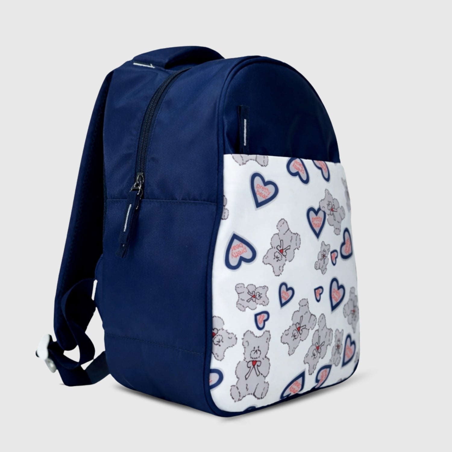 Packster PRE-Bear Blue 9L Toddler Backpack | Knit Twill Polyester | Water-Resistant Kids School Bag | Padded Back | Bottle Holder | Adjustable Straps | School bag for kids 3-5 Years