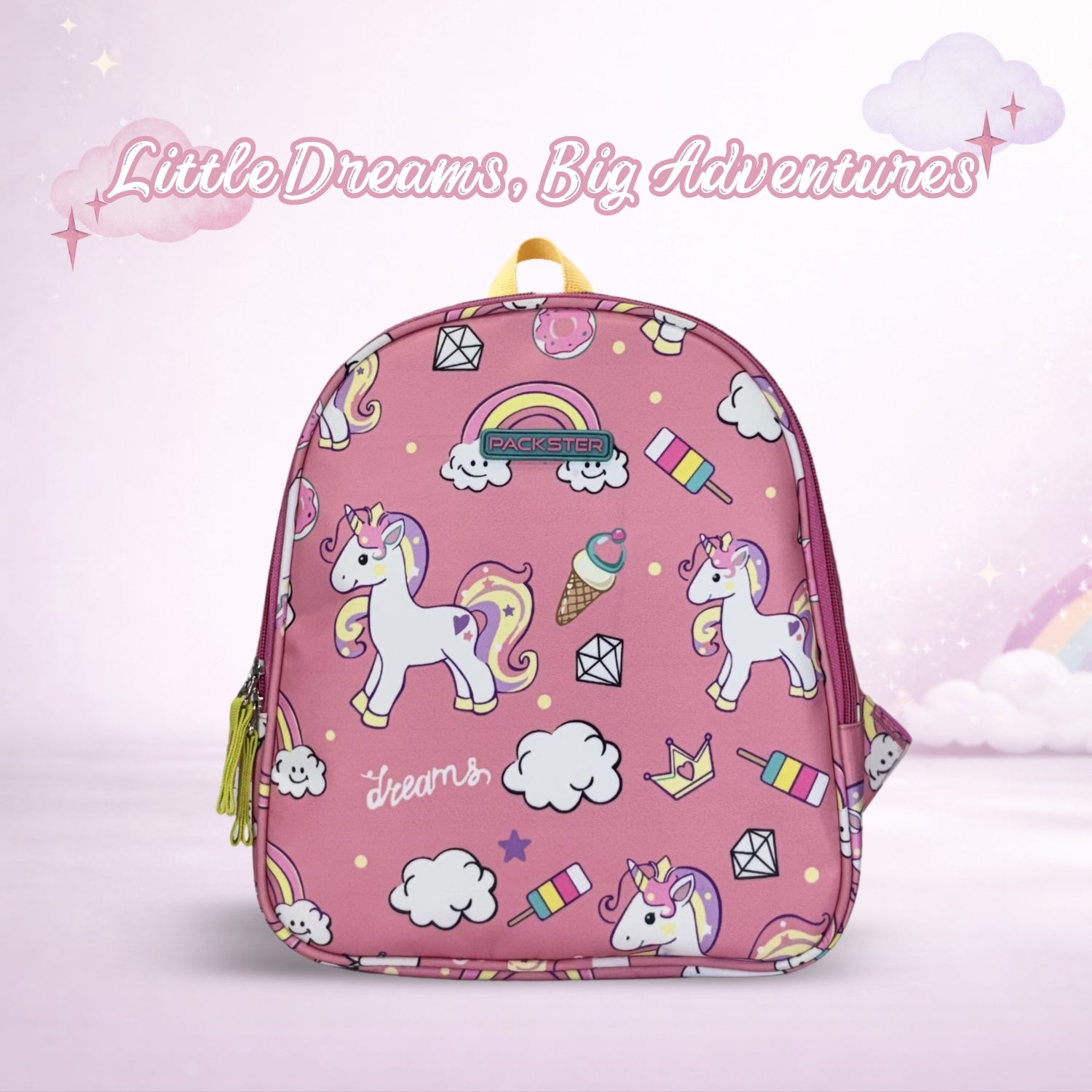Packster Pink 3L Unicorn Toddler Backpack | Kids School Bag for Girls Age 3-5 | Lightweight | Padded Back | Adjustable Straps | Inner Organizer | Preschool & Nursery Bag