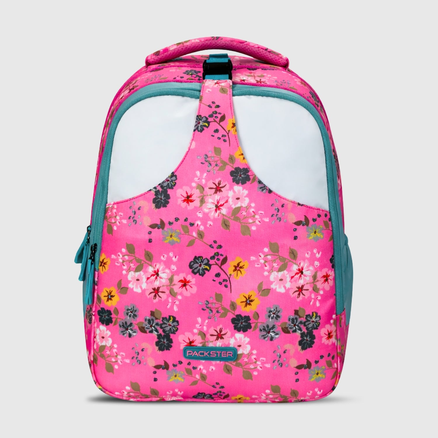 Packster Pancy Kids School Backpack | 24L  School Bags For Girls with Stationery Pouch | Lightweight | Water-Resistant | Pink Floral Design
