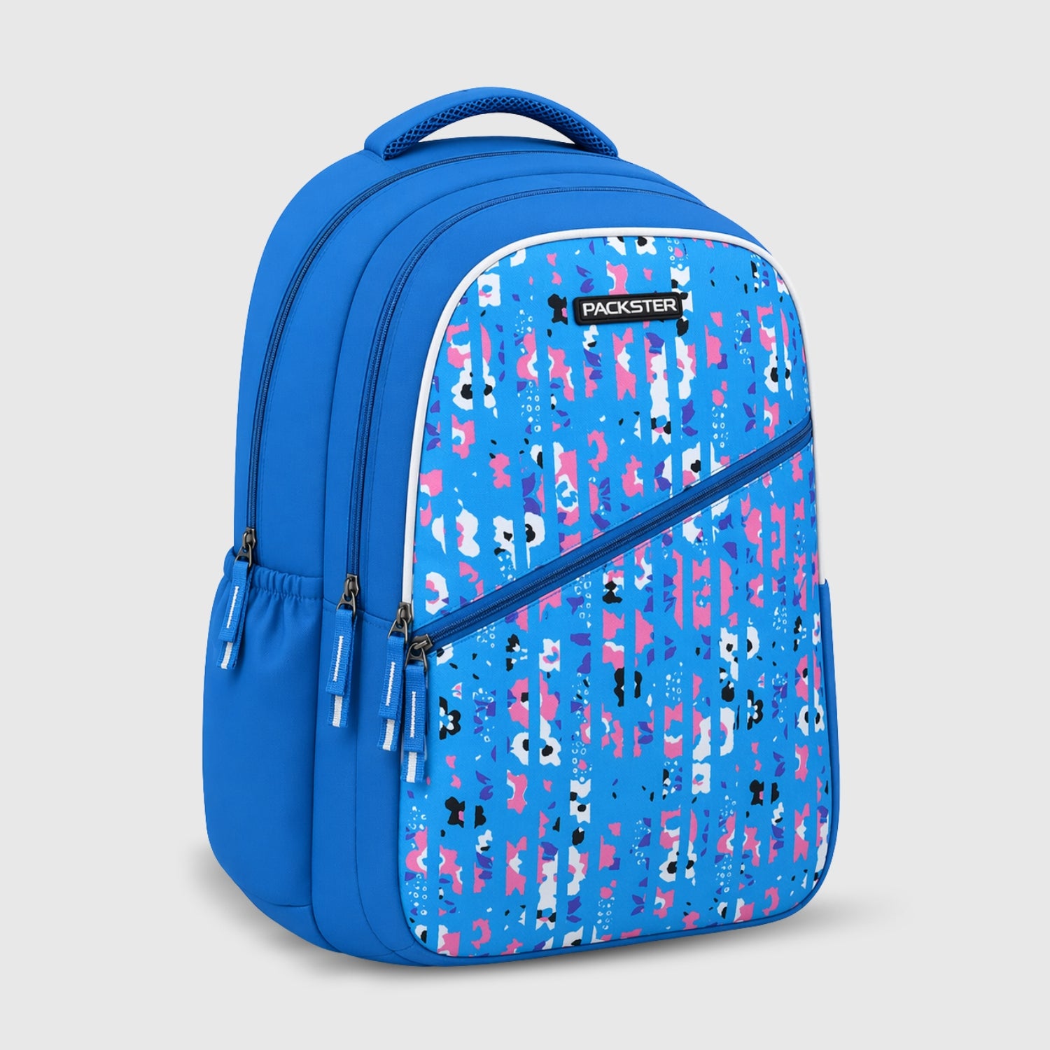 Packster 30L Kids School Bag for Girls 8–12 Years | BTS Twilight Series | Water-Resistant Casual Bag | Triple Compartment | Comfortable Padded Design | Durable Daily Use Backpack (Blue)