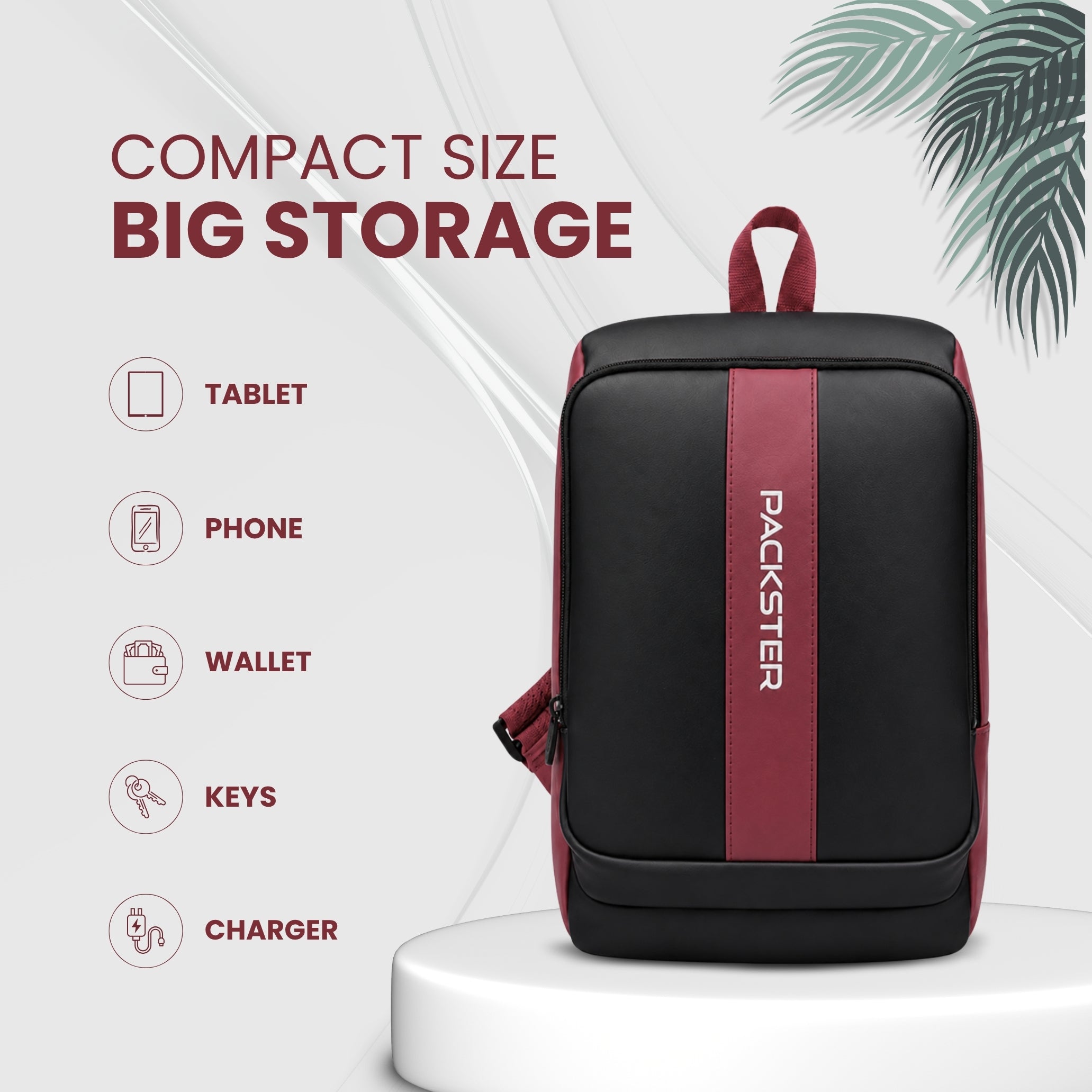 Maroon Sling Bag for Men &amp; Women