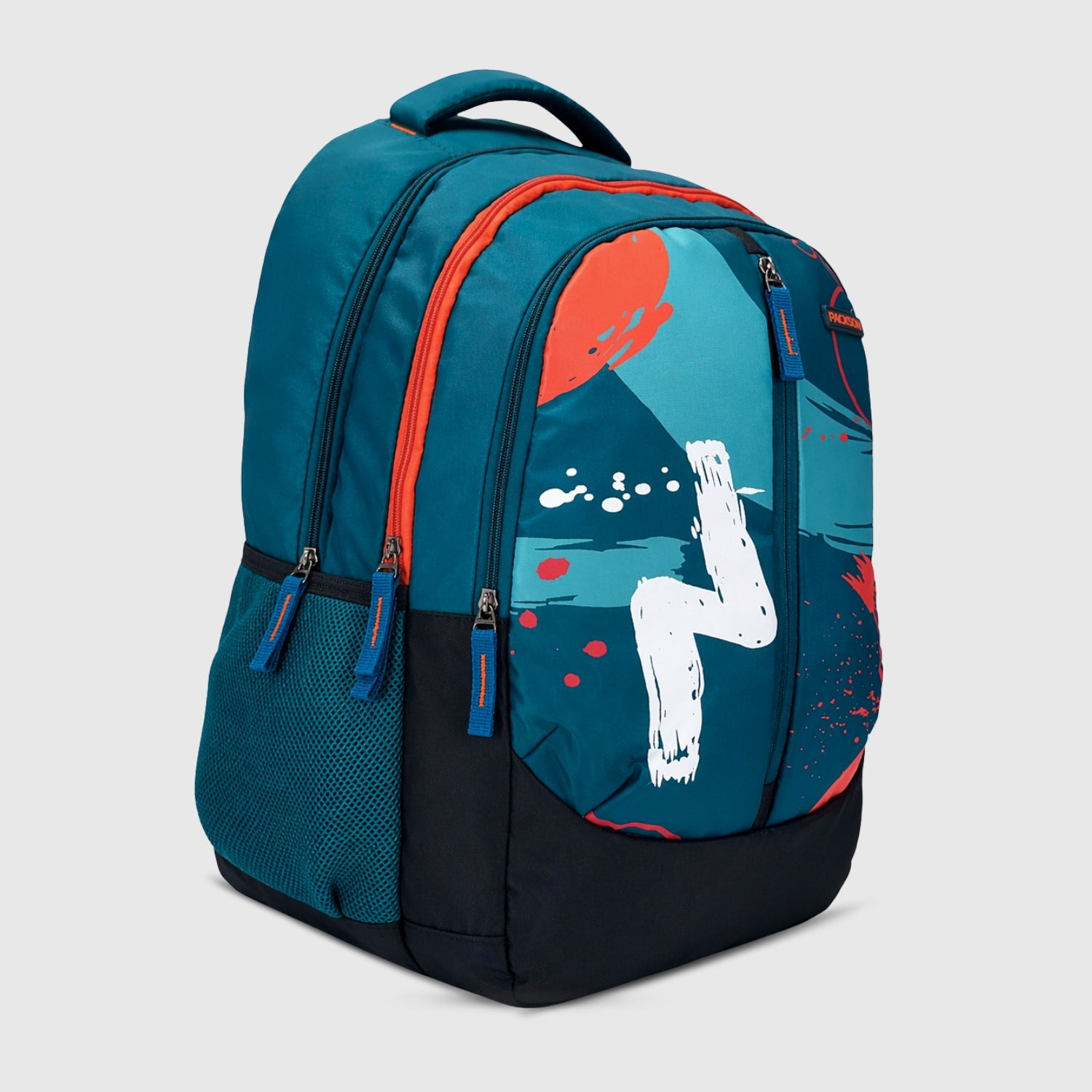 Packster Jupiter 37L Backpack for Boys & Girls | College School Travel Bag with Laptop Sleeve | Triple Compartment, Utility Pockets, Water Resistant, Lightweight, Stylish Casual Daypack (Teal)