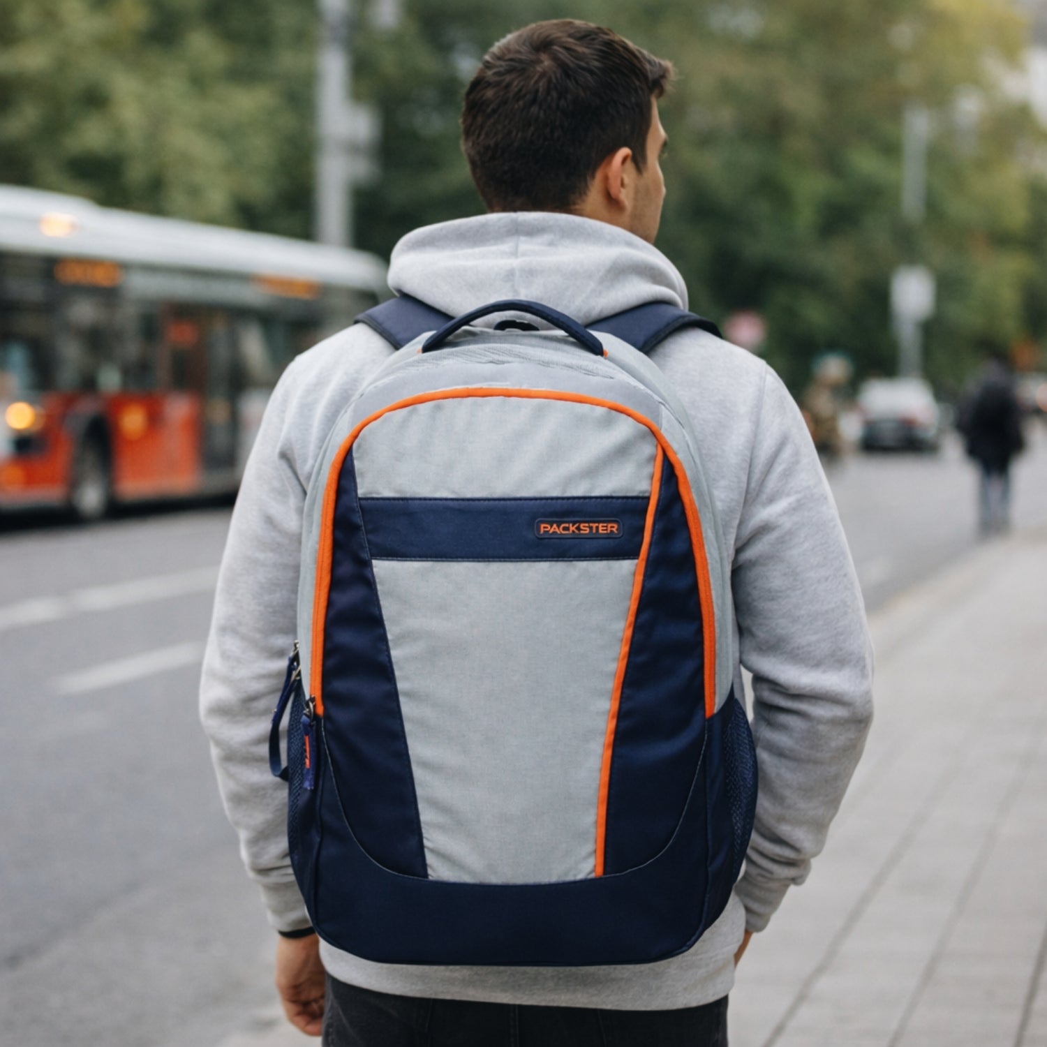Packster Casual Laptop Backpack 40L | Grey Navy Travel & College Bag