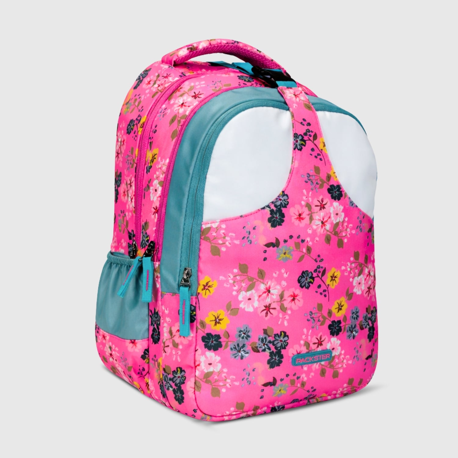 Packster Pancy Kids School Backpack | 24L  School Bags For Girls with Stationery Pouch | Lightweight | Water-Resistant | Pink Floral Design