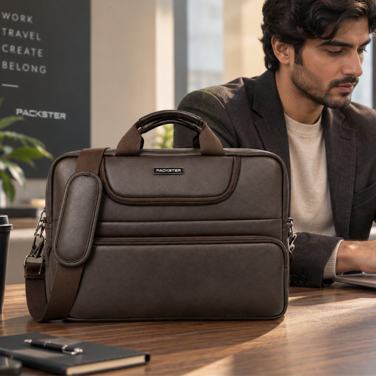 Brown Laptop Messenger Bag