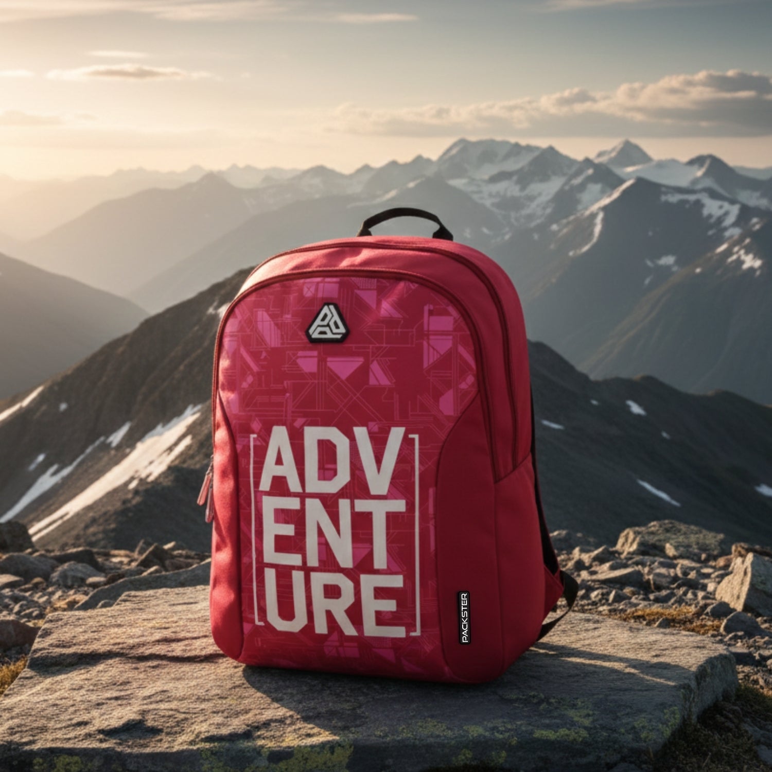 Packster Adventure red 36L Laptop Backpack for Students | Triple Compartment, Organizer Pockets, Water-Resistant School & Travel Bag