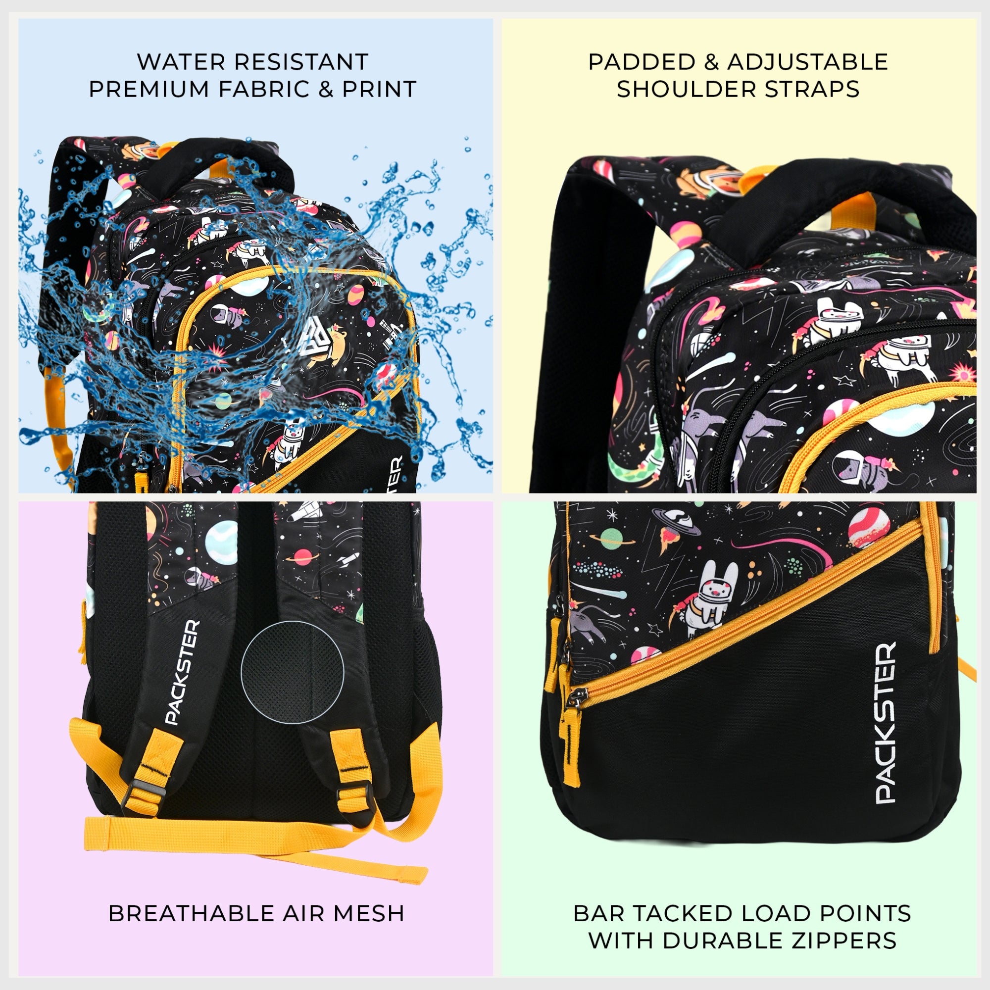 Packster Premium Space Galaxy Backpack | Water-Resistant & Ultra-Lightweight | Stylish Everyday Bag for School, Work & Travel