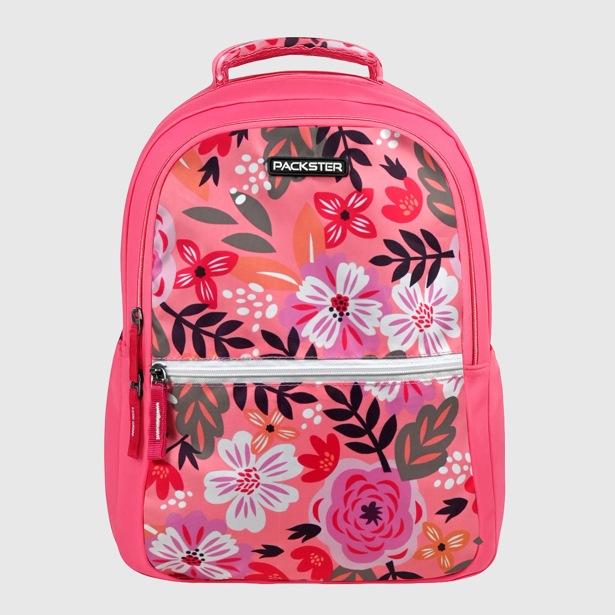 Packster BTS Series – Bloom Fiery Rose Pink School Backpack | 21L Water-Resistant Lightweight Bag for Girls