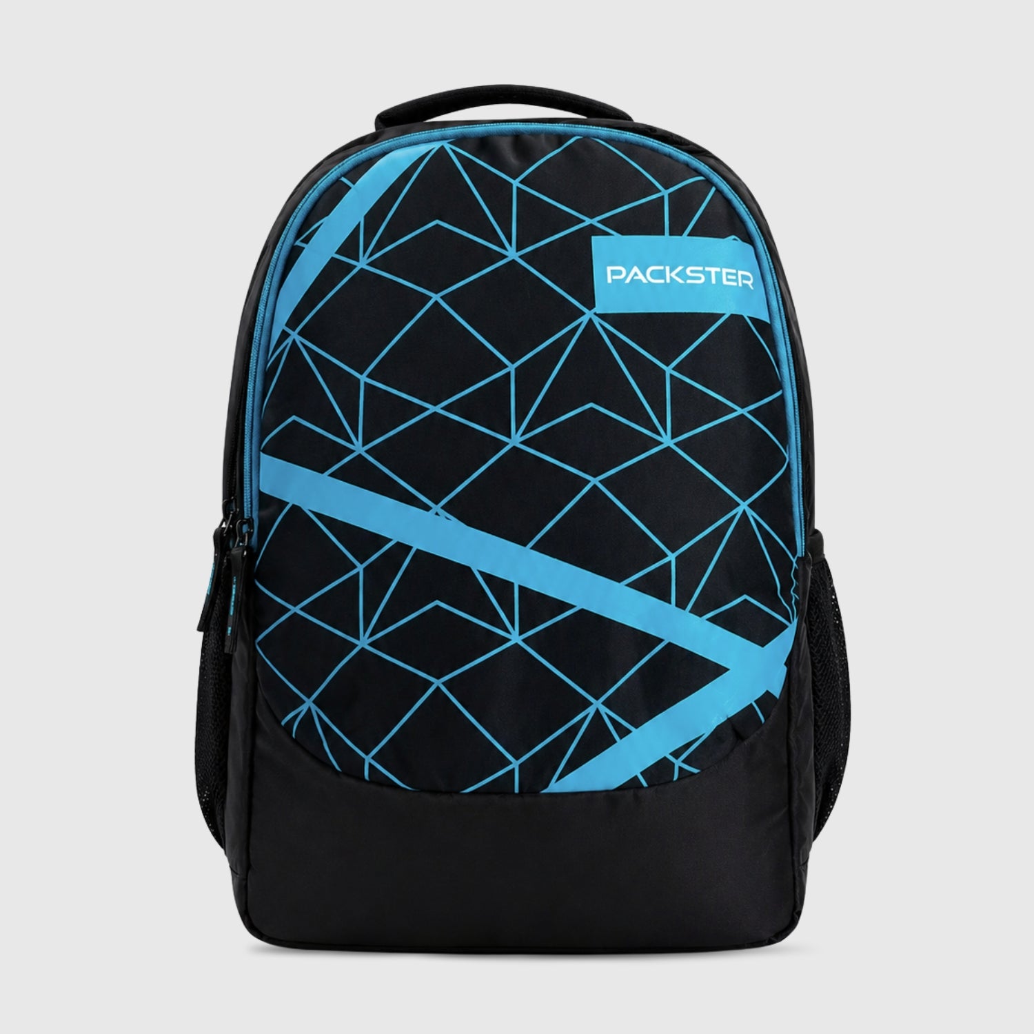 Packster Angler Black 37L Backpack for Boys & Men | Triple Compartment College Travel Casual Bag | Water Resistant Backpack with Organizer & Bottle Holder