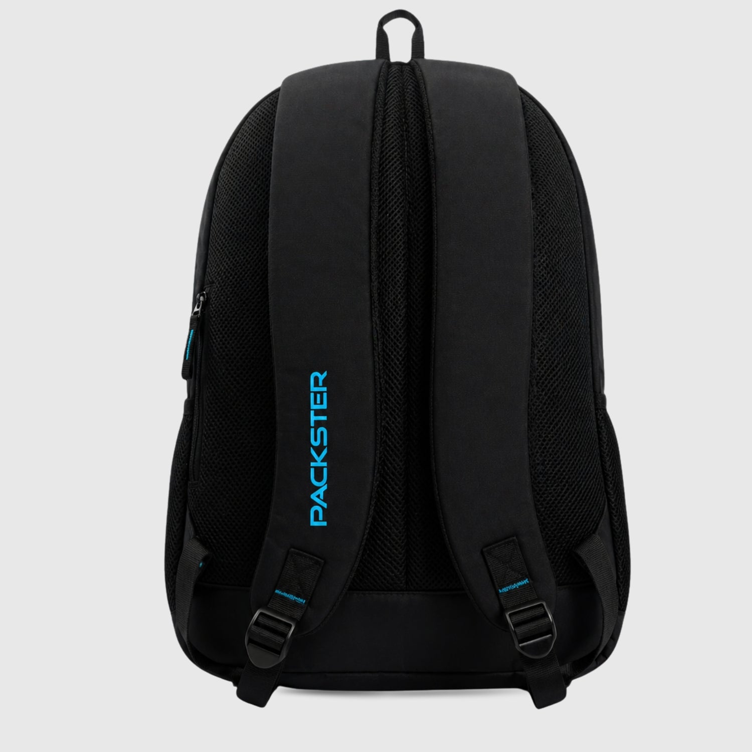 Packster Angler Black 37L Black Backpack for College Boys & Men | Triple Compartment Travel & Casual Bag with Laptop Sleeve, Organizer & Bottle Holder
