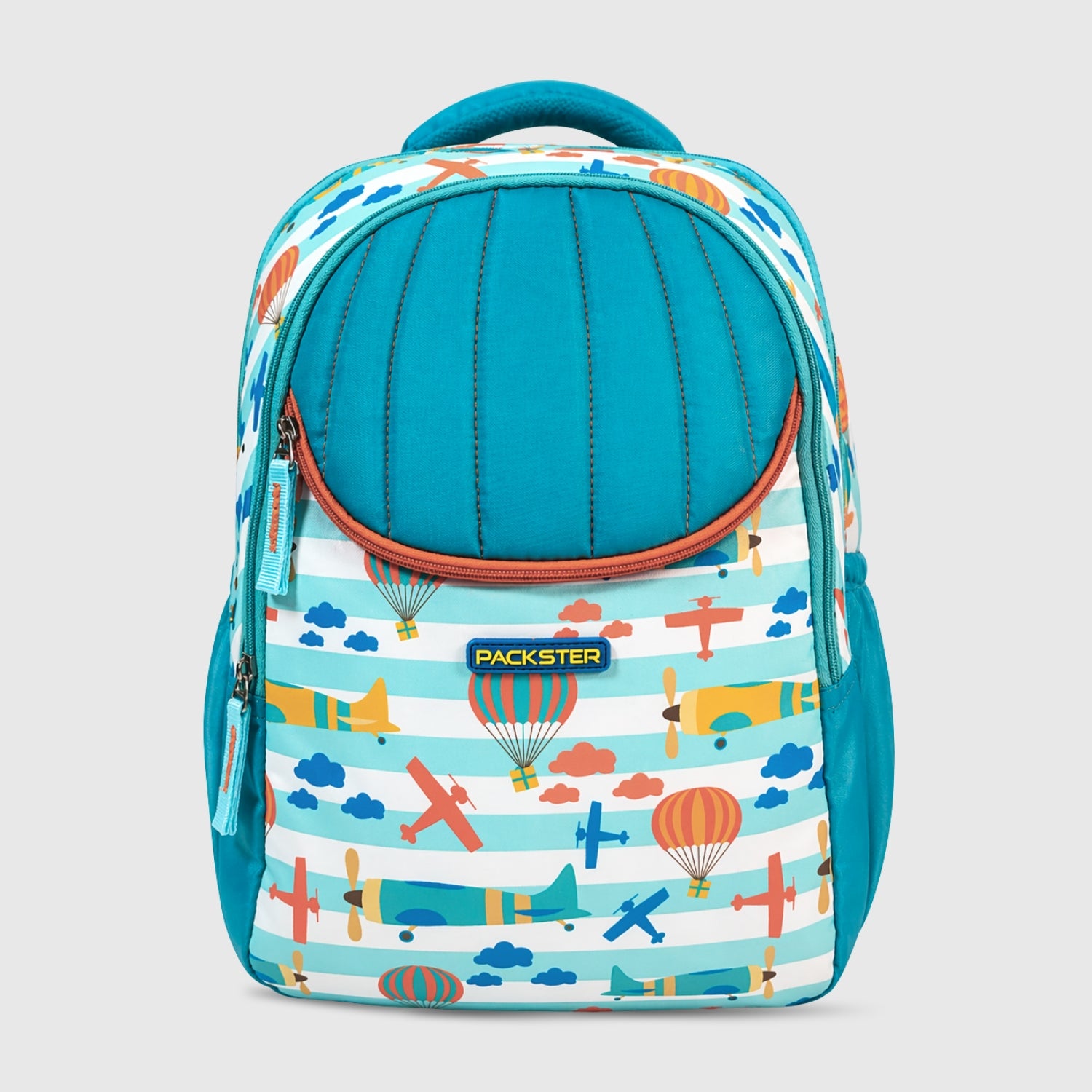 Packster MEDIUM-TEAL PARACHUTE 18L Toddler Backpack | Kids School Bag | Lightweight Water-Resistant | Bottle Holder | 4–7 Years