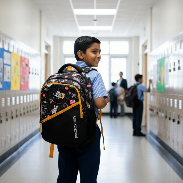 Packster BTS Series – Space Black School Backpack | 21L Water-Resistant Unisex Laptop Bag